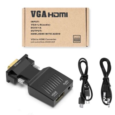 Adaptateur convertisseur VGA vers HDTV avec cable audio et d'alimentation