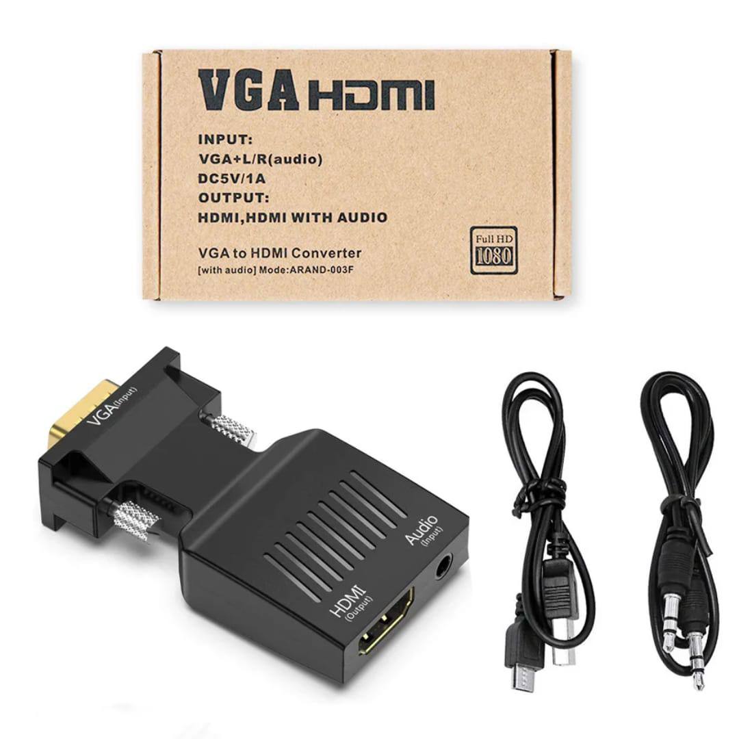 Adaptateur convertisseur VGA vers HDTV avec cable audio et d'alimentation